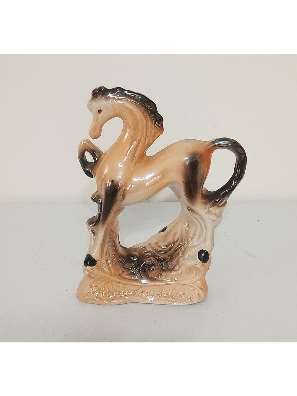 Vintage Lustreware Prancing Horse Figurine Glazed Made In Brazil MCM